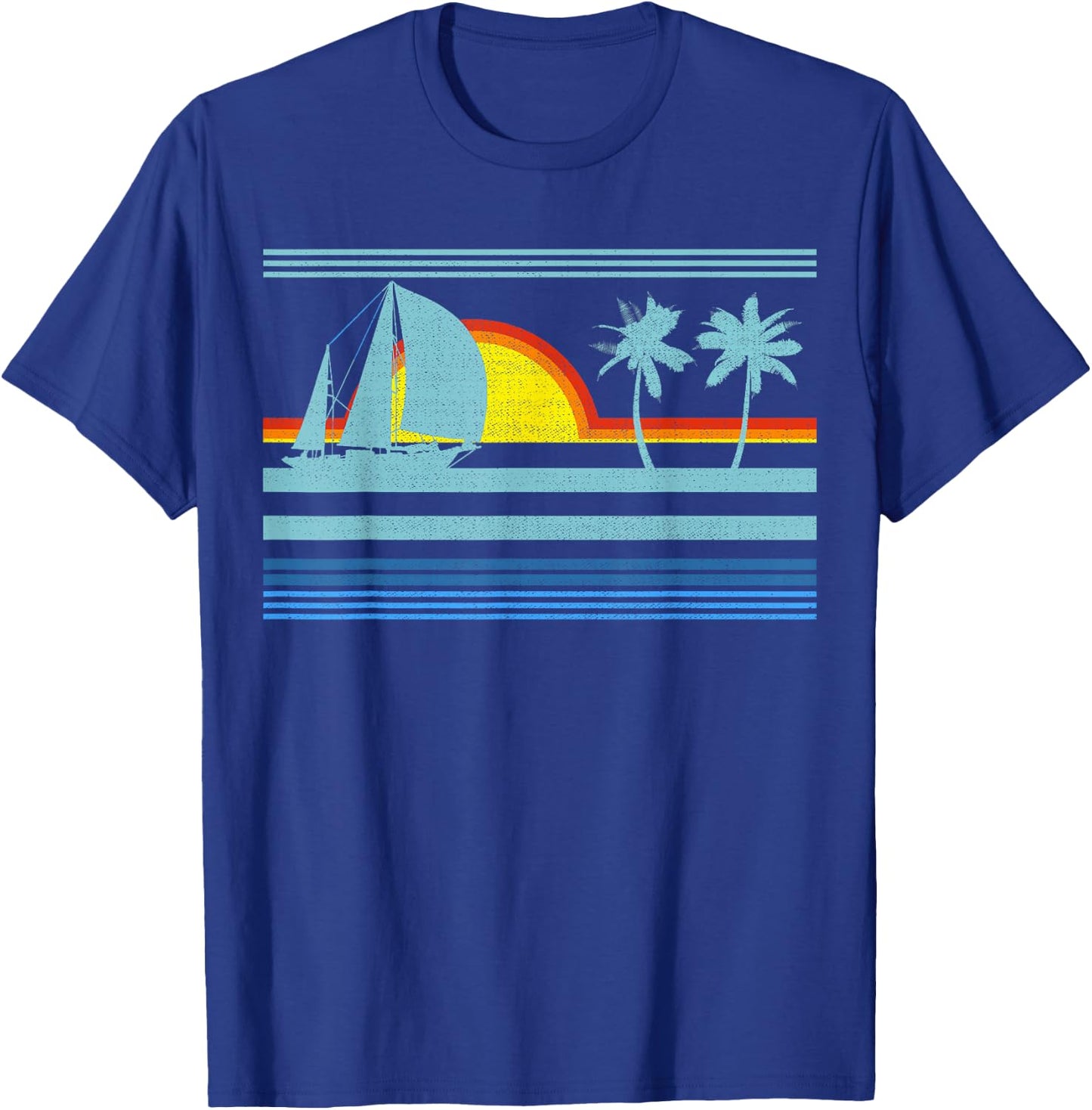 Retro Palm Tree Shirt - Tropical Beach Vintage Style 70s 80s T-Shirt - T-Shirt | Royal