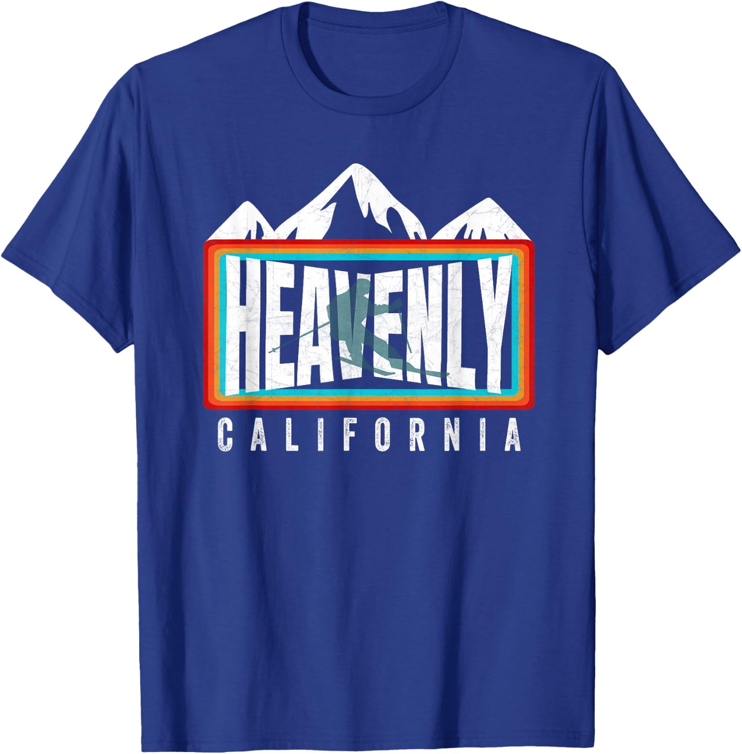 Heavenly Ski California Skiing Lake Tahoe CA Cool Skier Gear T-Shirt - T-Shirt | Royal