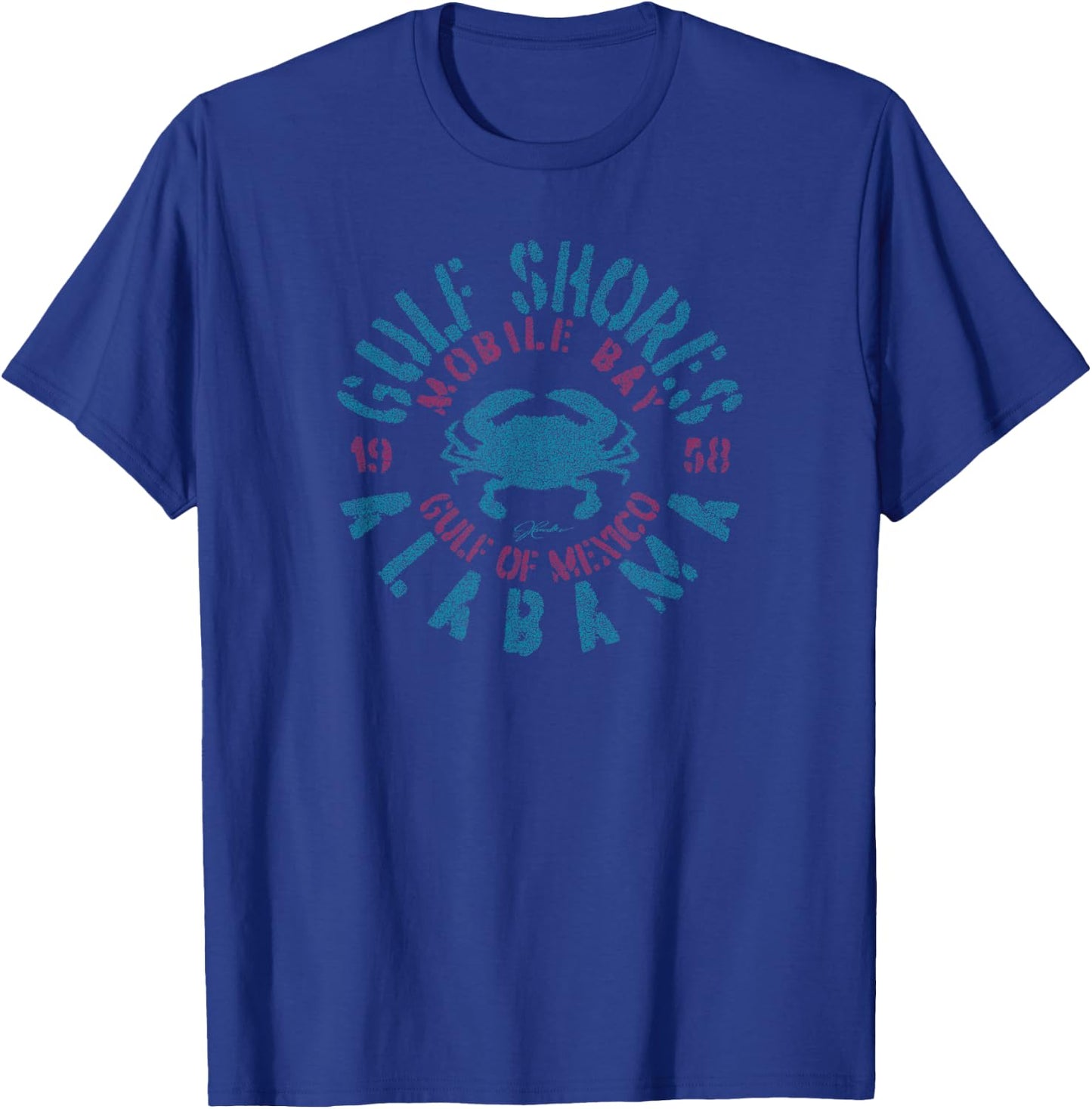JCombs: Gulf Shores, AL, with Blue Crab T-Shirt - T-Shirt | Royal