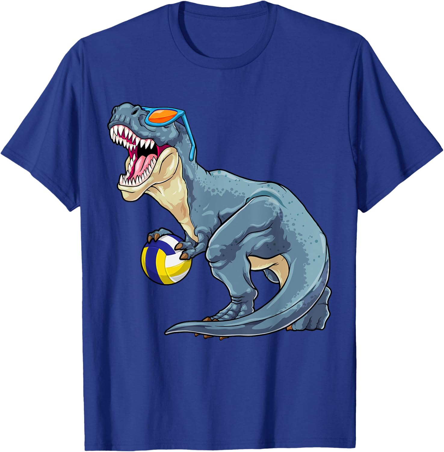 Trex Dinosaur Volleyball Cute Sport Toddler Player Kids Boys T-Shirt - T-Shirt | Royal