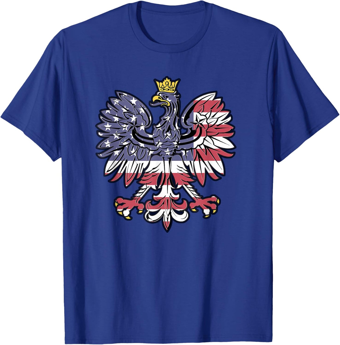 Polish Eagle American Flag Polish Roots Dyngus Day T-Shirt - T-Shirt | Royal