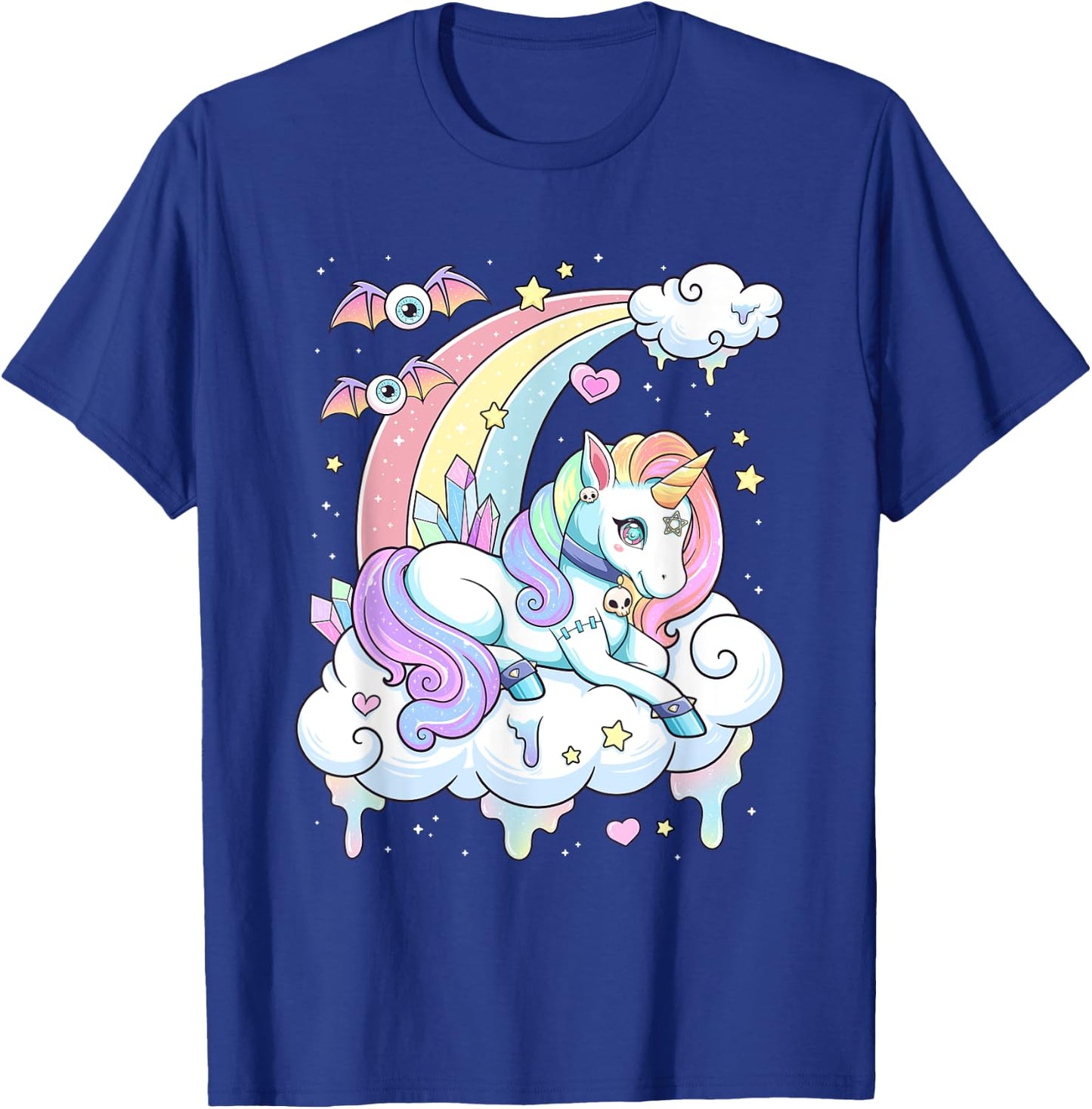 Kawaii Pastel Goth Cute Scary Rainbow Unicorn T-Shirt - T-Shirt | Royal