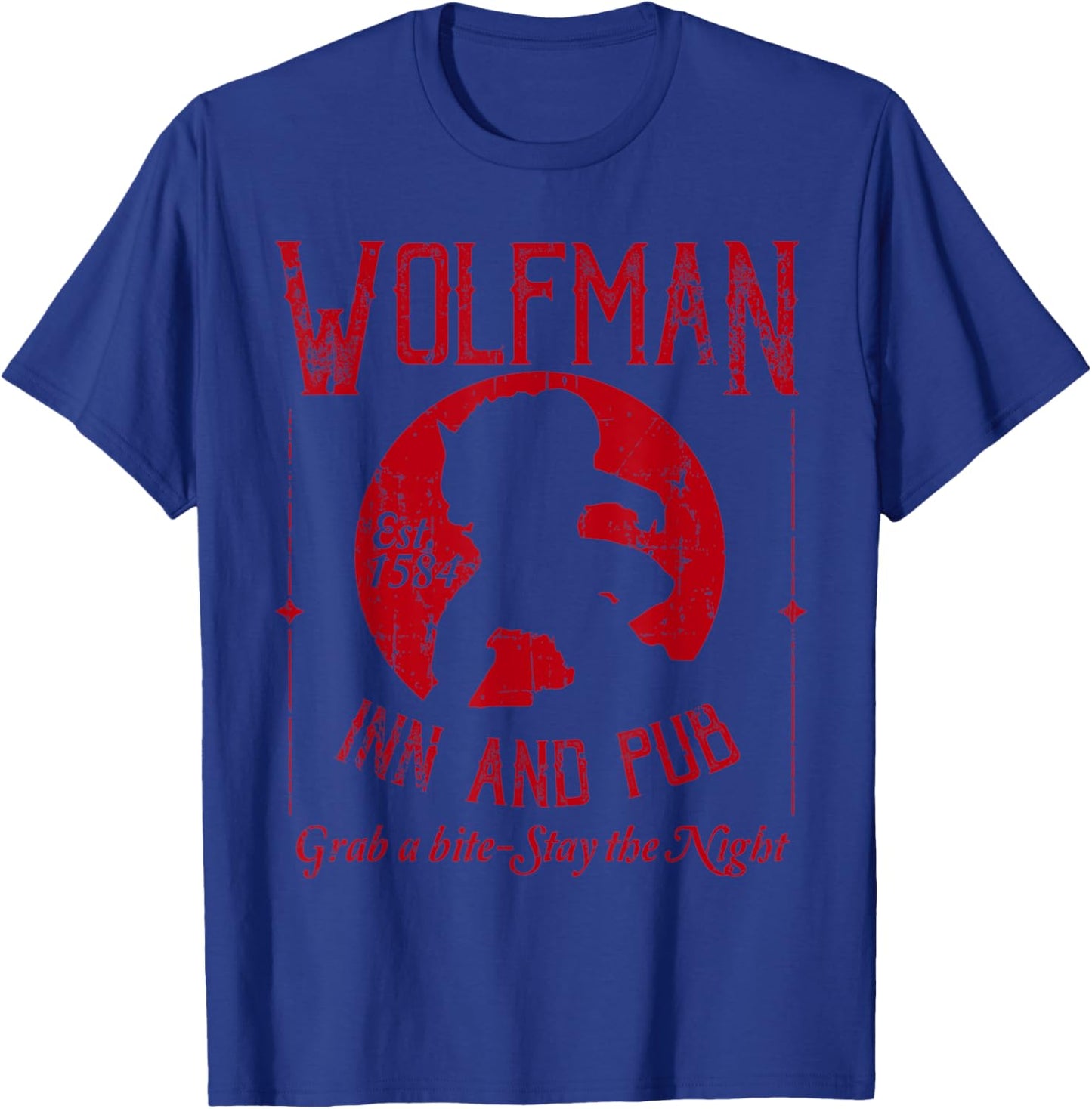 Wolfman Inn and Pub Distressed T-Shirt - T-Shirt | Royal