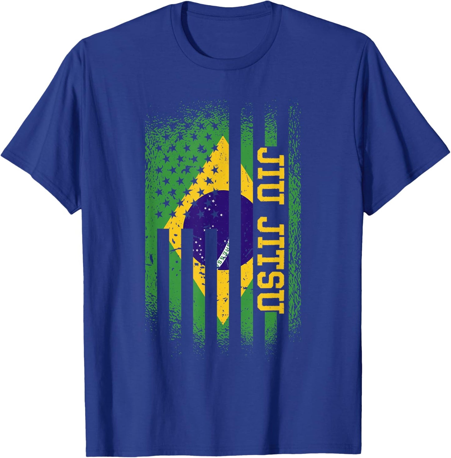 Jiu Jitsu Brasilian And American Flag, Brazilian Jujitsu T-Shirt - T-Shirt | Royal