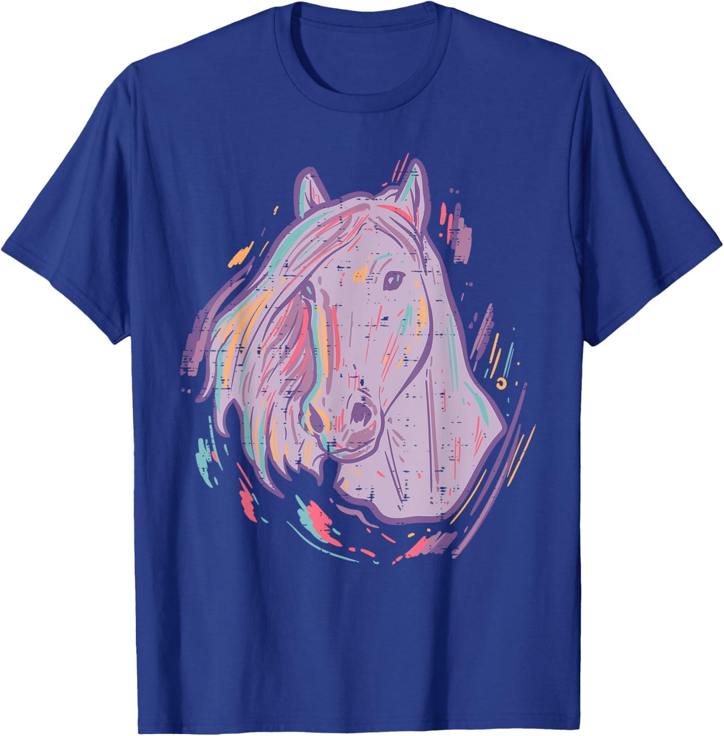 Purple Horse Painting Animal Art Equestrian Men Women Kids T-Shirt - T-Shirt | Royal