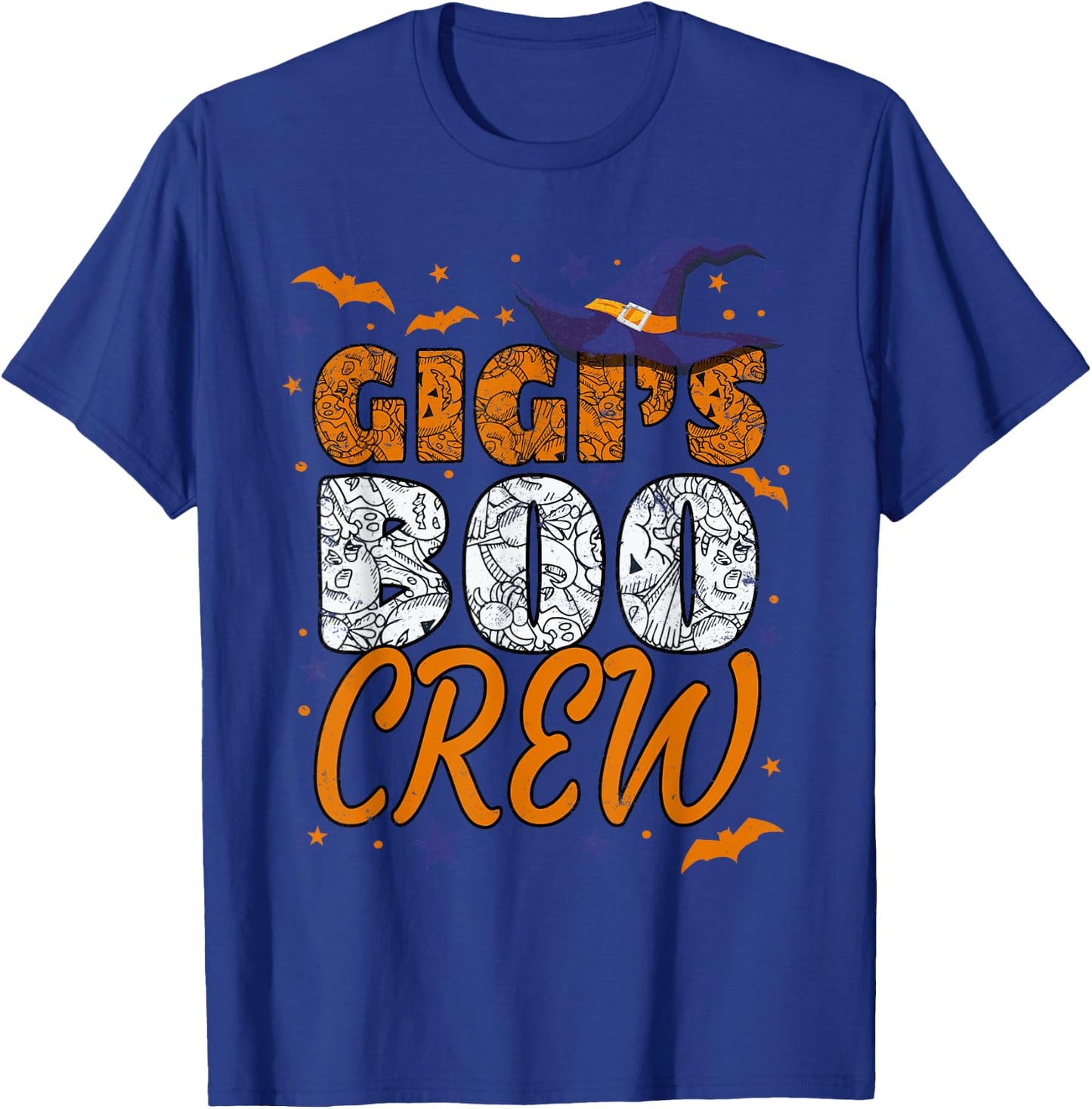 Grandma Gigi's Boo Crew Cute Grandkids Matching Halloween T-Shirt - T-Shirt | Royal