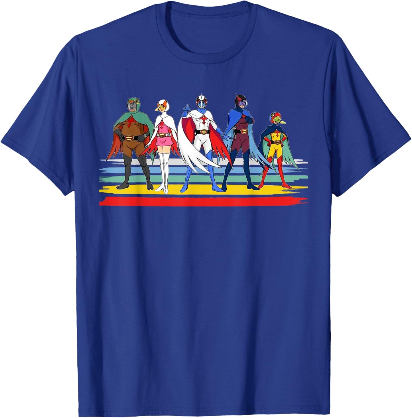 Battle of The Planets Vintage Style Brush Stripe T-Shirt - T-Shirt | Royal
