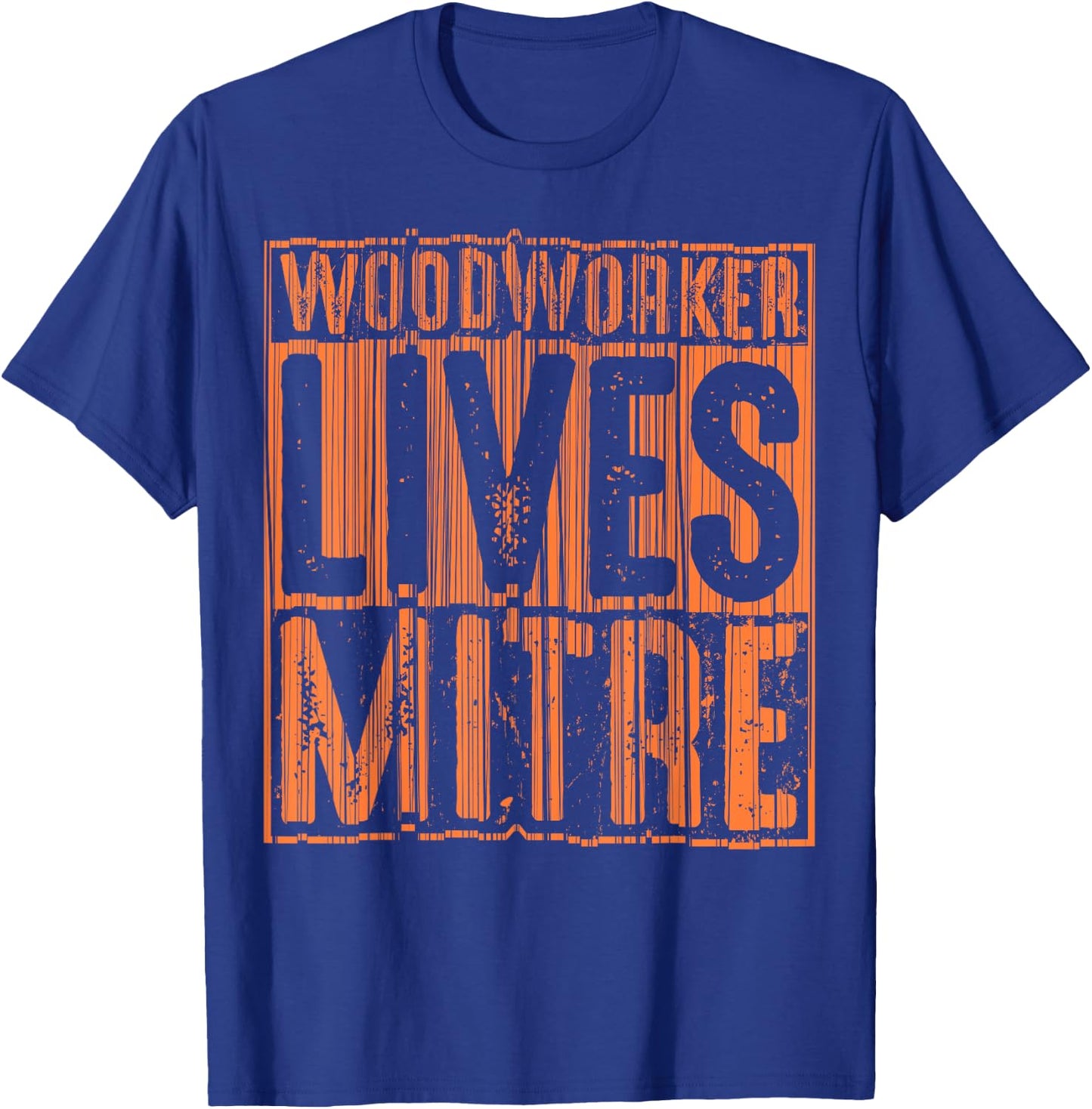 Funny Woodworker Lives Mitre Gift Cute Woodworking T-Shirt - T-Shirt | Royal