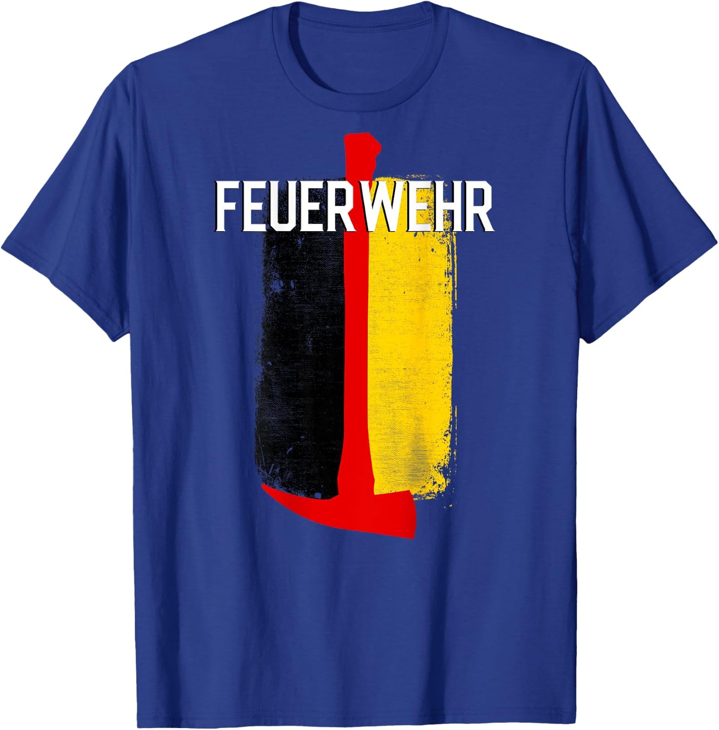 German Fire Rescue Department Fireman Uniform Flag T-Shirt - T-Shirt | Royal