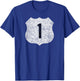 U.S. Highway 1 US1 Road Sign Route 1 T-Shirt - T-Shirt | Royal