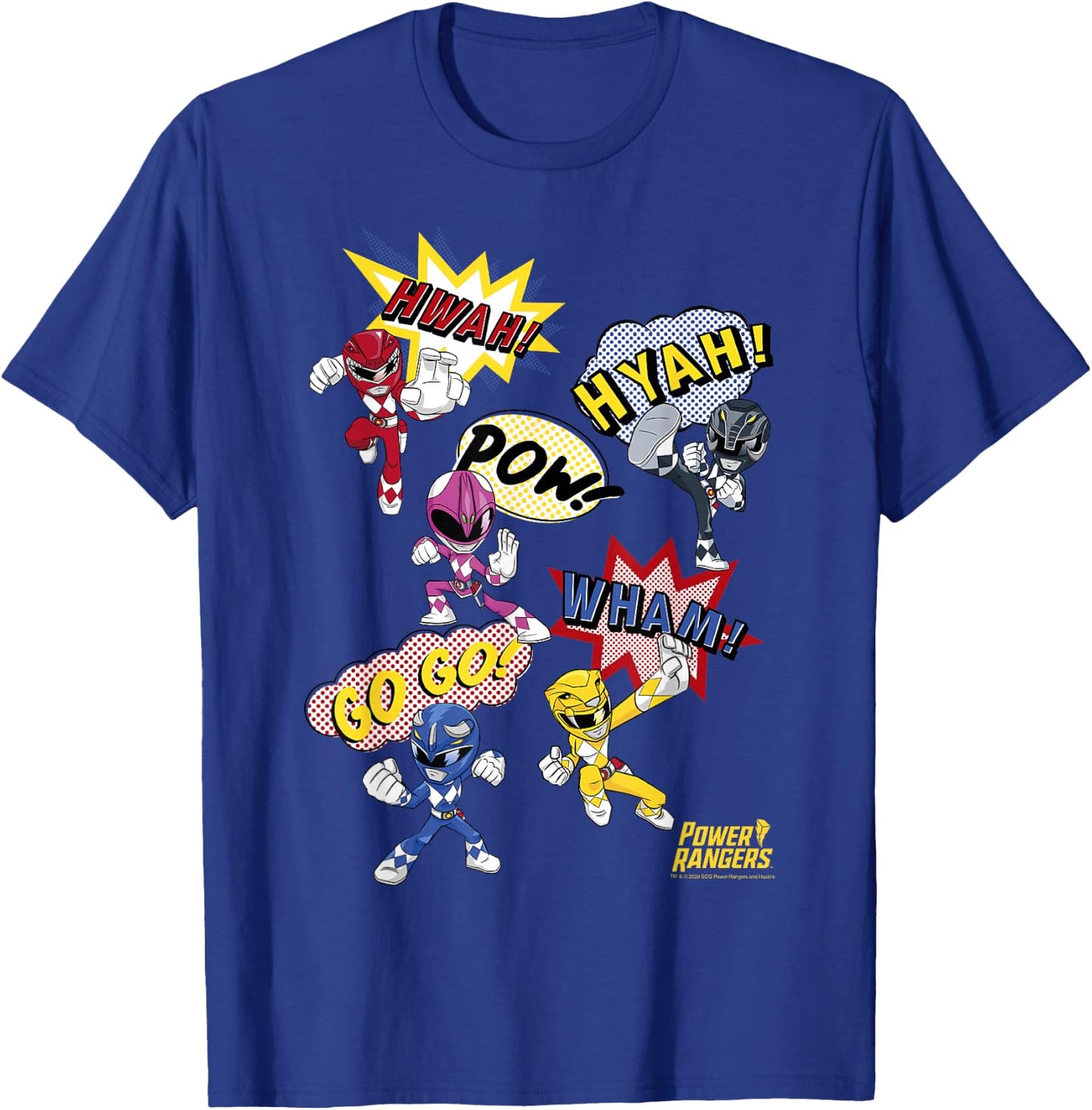 Power Rangers Mini Comic Style Action Shot Icons T-Shirt - T-Shirt | Royal