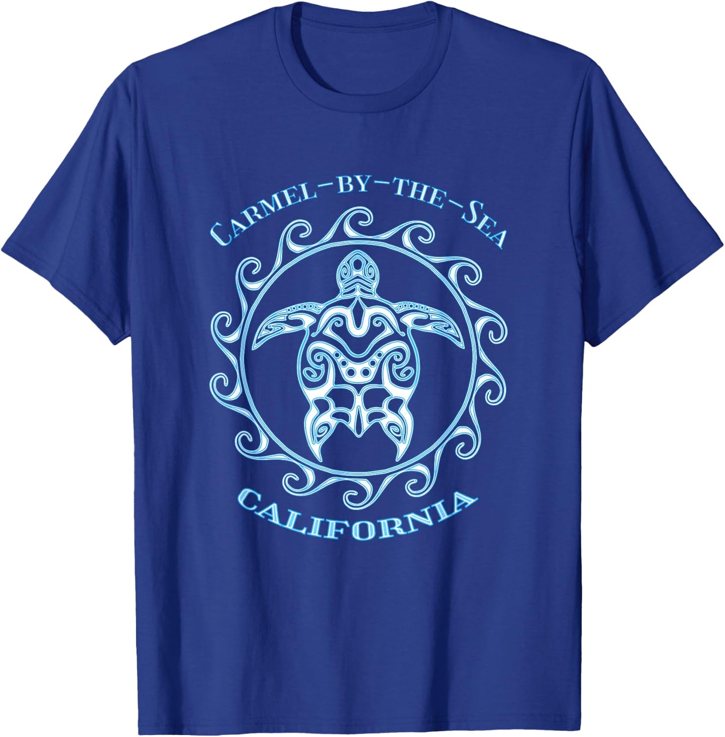 Carmel-by-the-Sea California Tribal Sea Turtle Summer T-Shirt - T-Shirt | Royal
