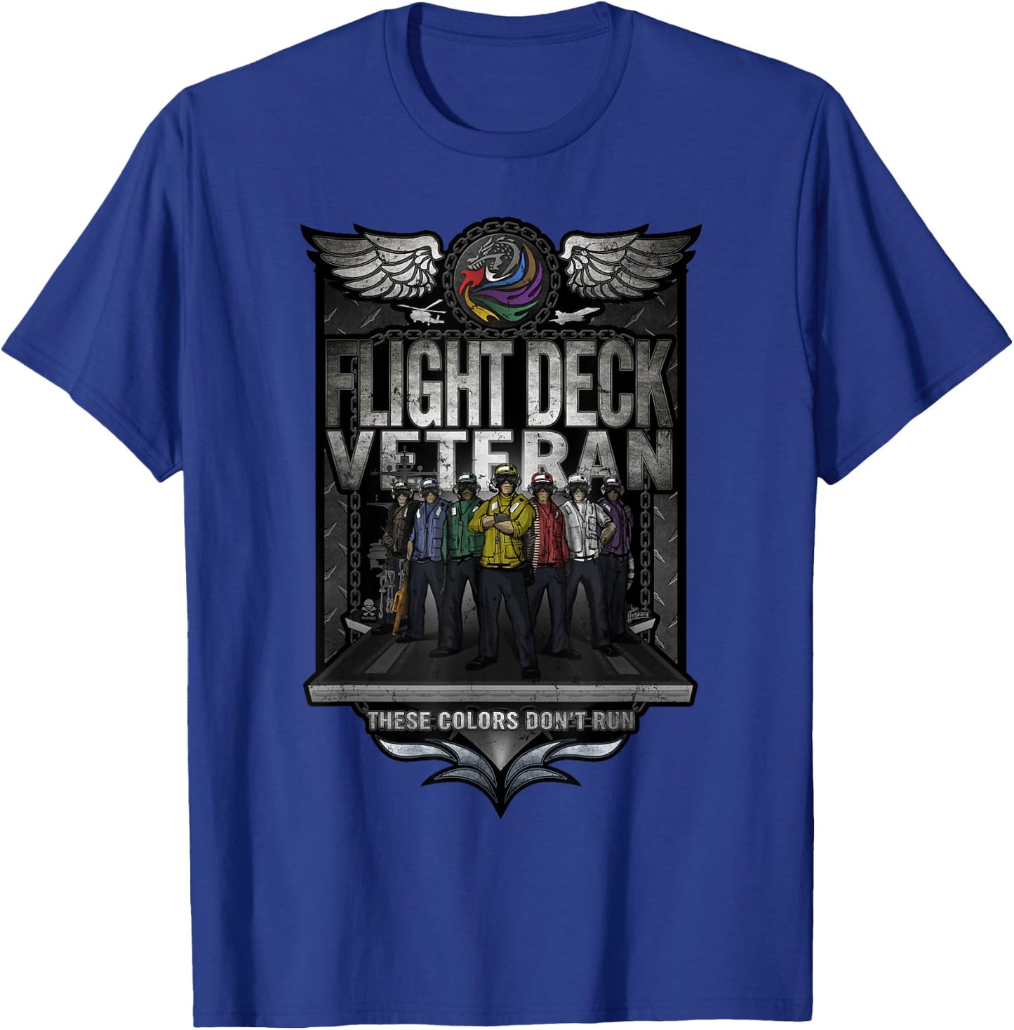 United States Naval Aircraft Carrier Flight Deck Veteran T-Shirt - T-Shirt | Royal
