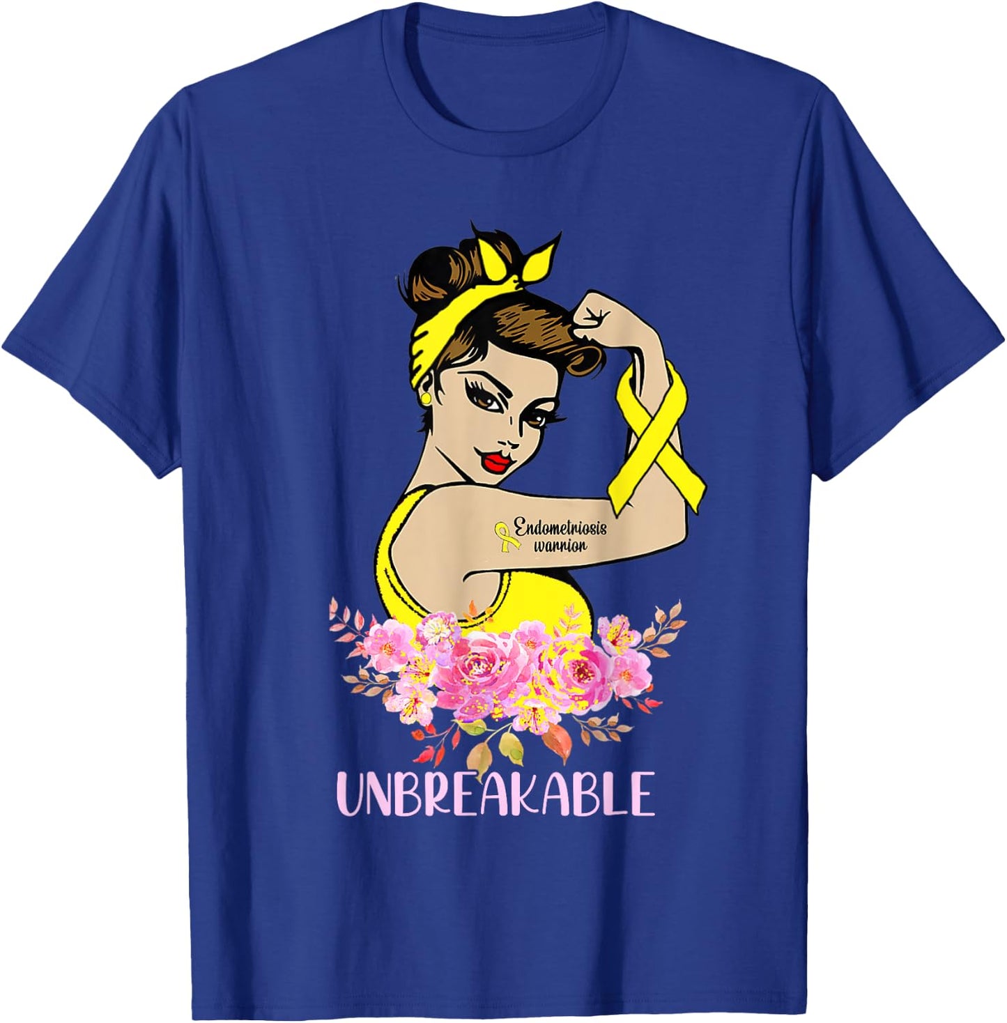 Endometriosis Warrior Unbreakable Arm Tattoo Strong Woman T-Shirt - T-Shirt | Royal
