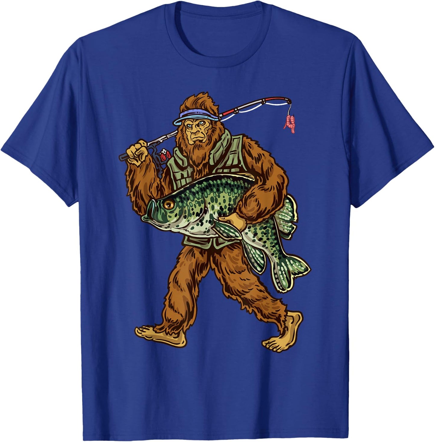 Crappie Fishing Bigfoot Panfishing Fishermen T-Shirt - T-Shirt | Royal