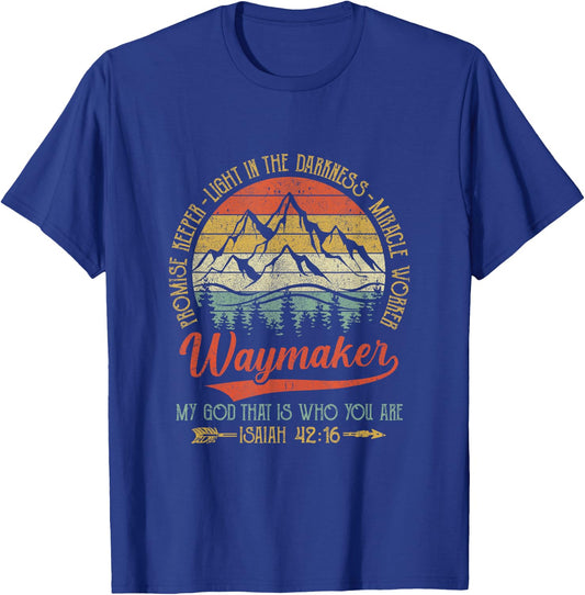 Waymaker Miracle Worker Promise Keeper Christian T-Shirt - T-Shirt | Royal