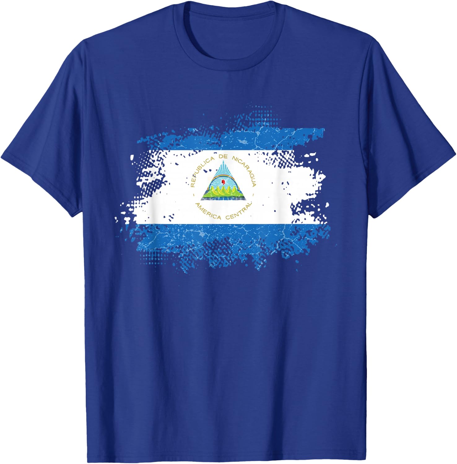 Nicaragua Flag T-Shirt - T-Shirt | Royal