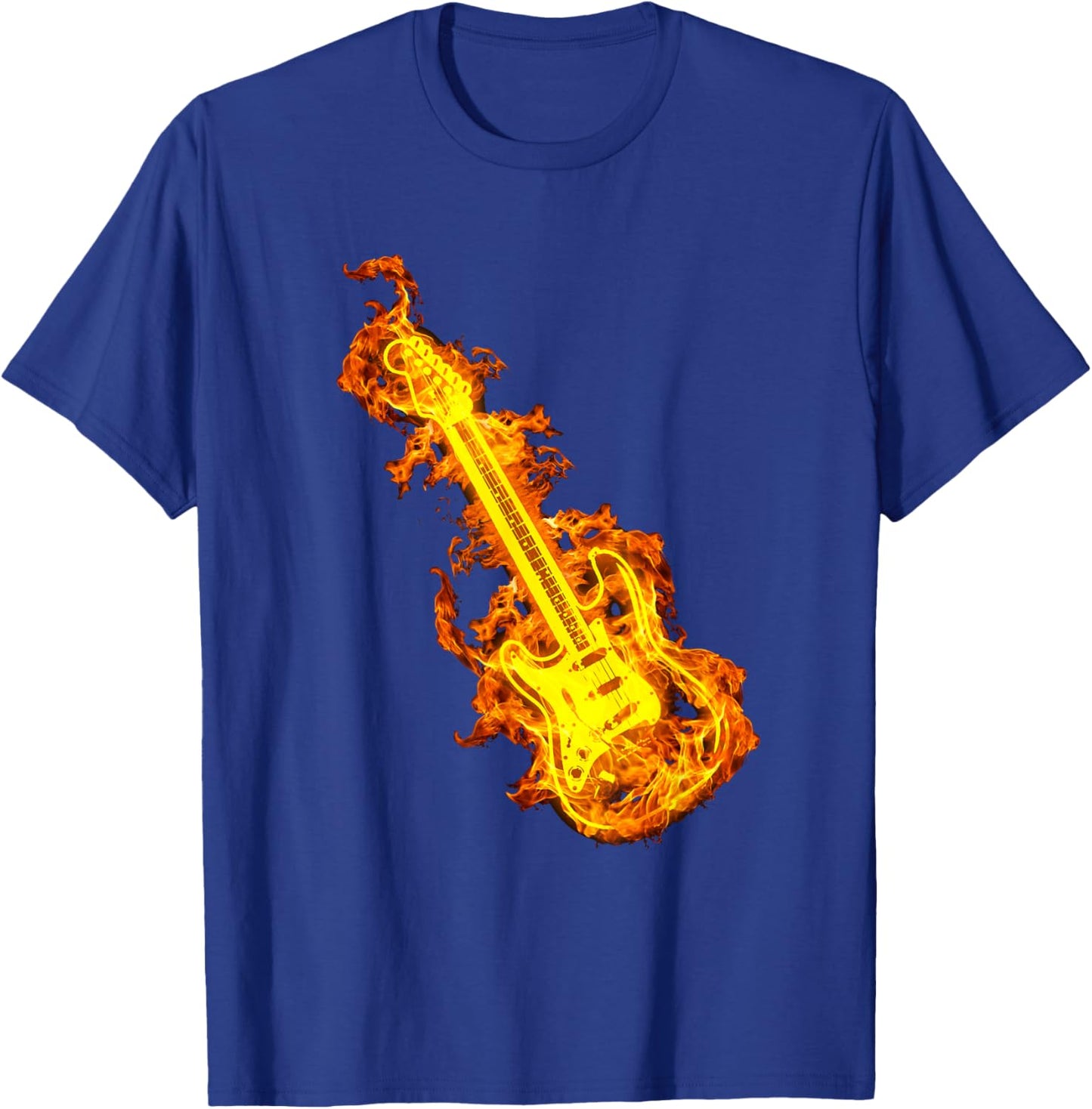 Electric Guitar In Flames Gift Rock Guitar Lovers T-Shirt - T-Shirt | Royal