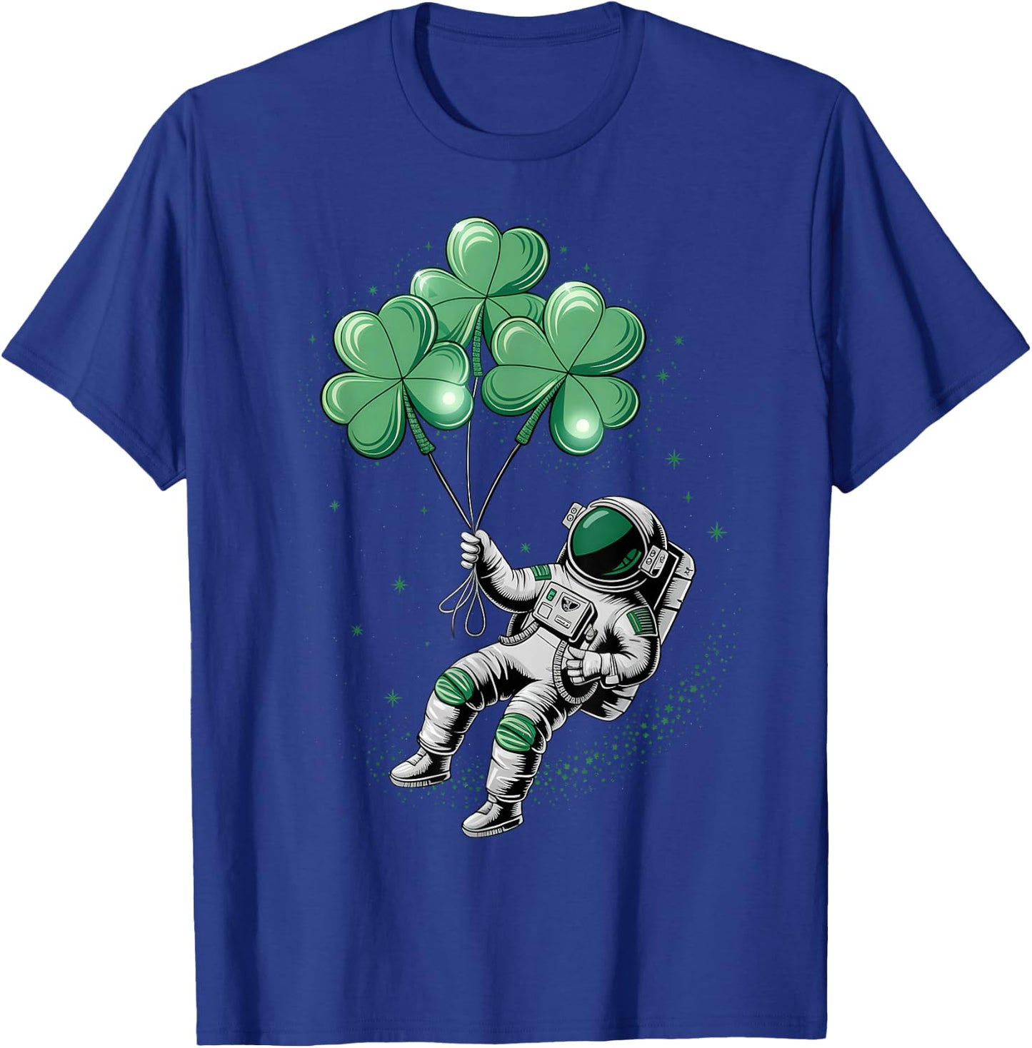 St Patricks Day Boys Toddler Kids Astronaut Shamrock Lucky T-Shirt - T-Shirt | Royal