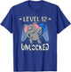 Level 12 Unlocked Funny Dabbing Elephant Gamer 12th Birthday T-Shirt - T-Shirt | Royal