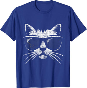 Funny Cat Vintage Alaska State Flag T-Shirt - T-Shirt | Royal
