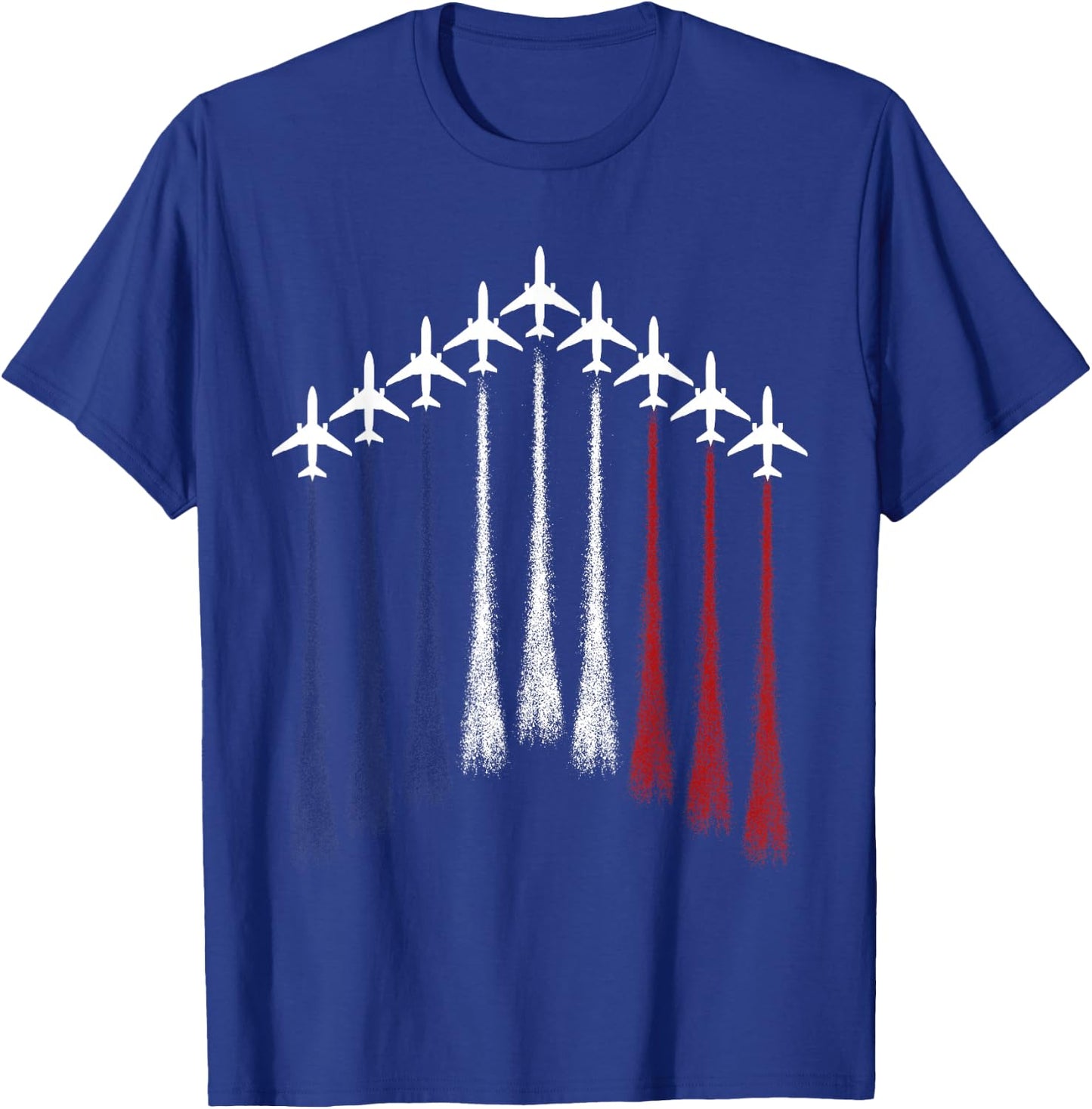 USA Flag Aviation Airplane Pilot Patriotic Flying T-Shirt - T-Shirt | Royal