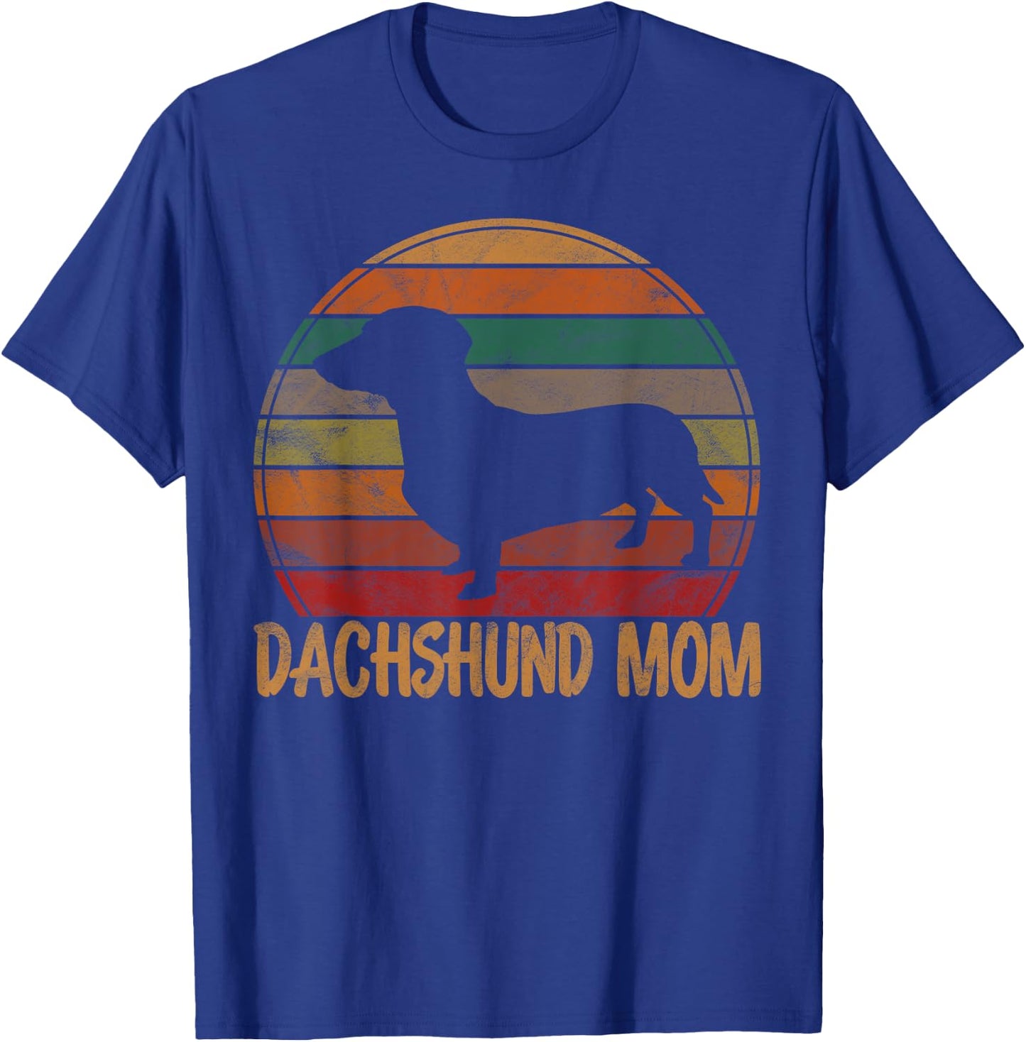 Retro Dachshund Mom Gift Doxie Dog Owner Mother Pet Mama Women Girls Kids T-Shirt - T-Shirt | Royal