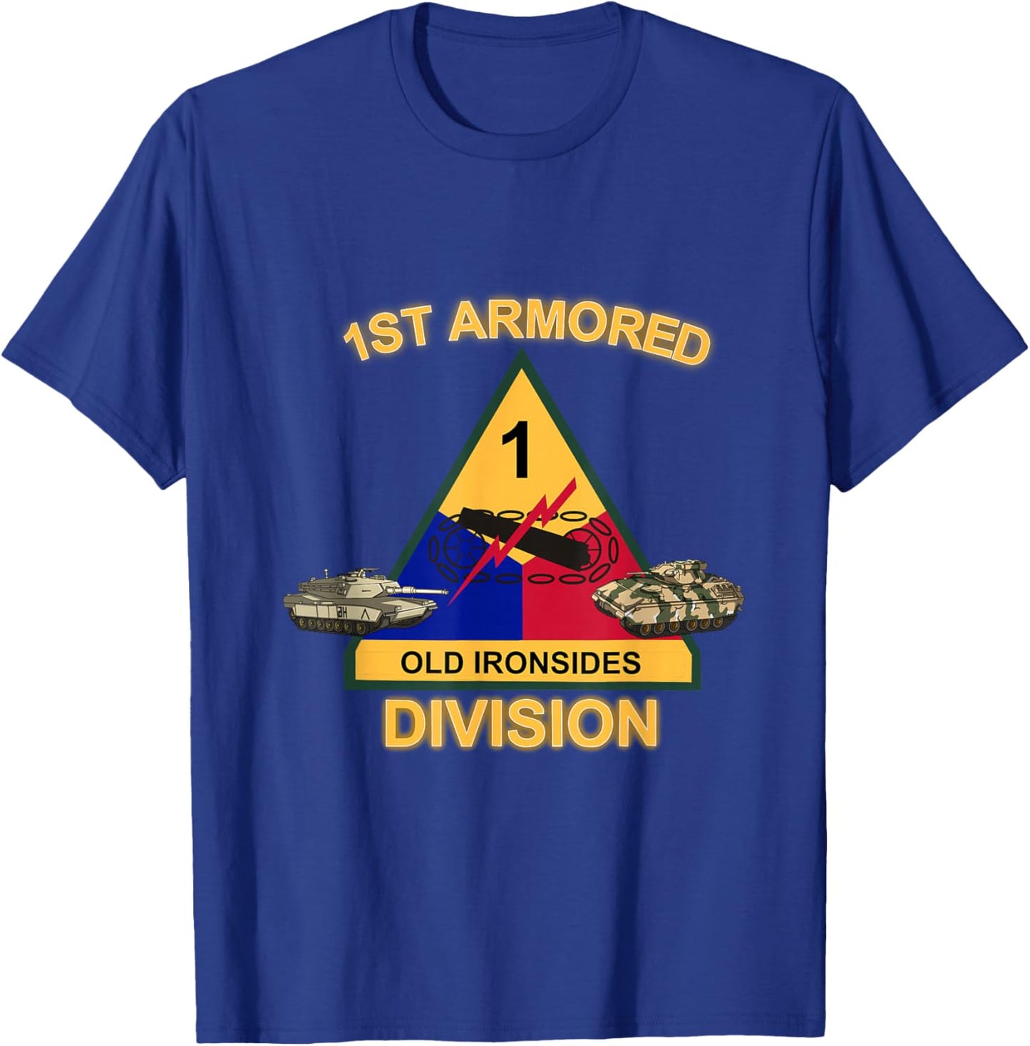 1st Armored Div - Old Ironsides design T-Shirt - T-Shirt | Royal