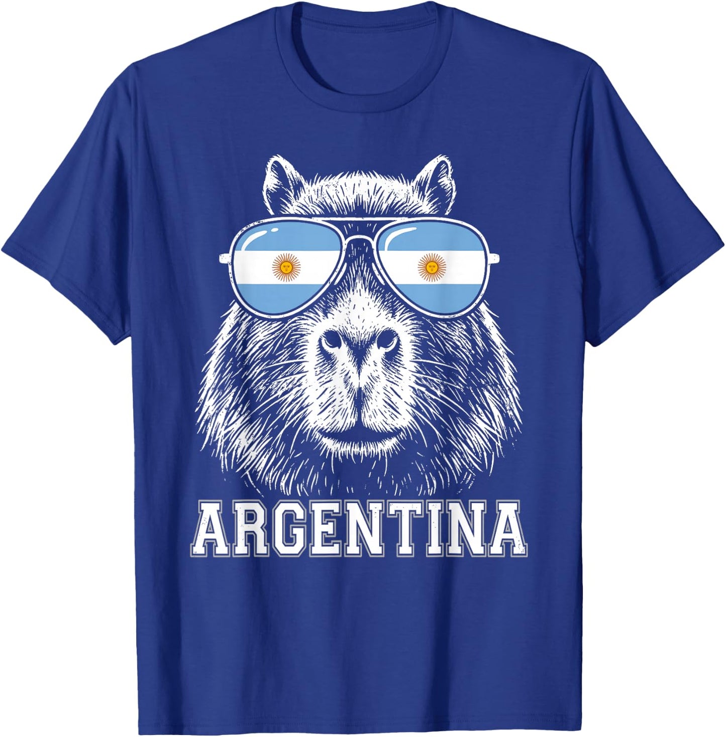 Argentinian Capybara Argentina Flag Sunglasses Argentine T-Shirt - T-Shirt | Royal