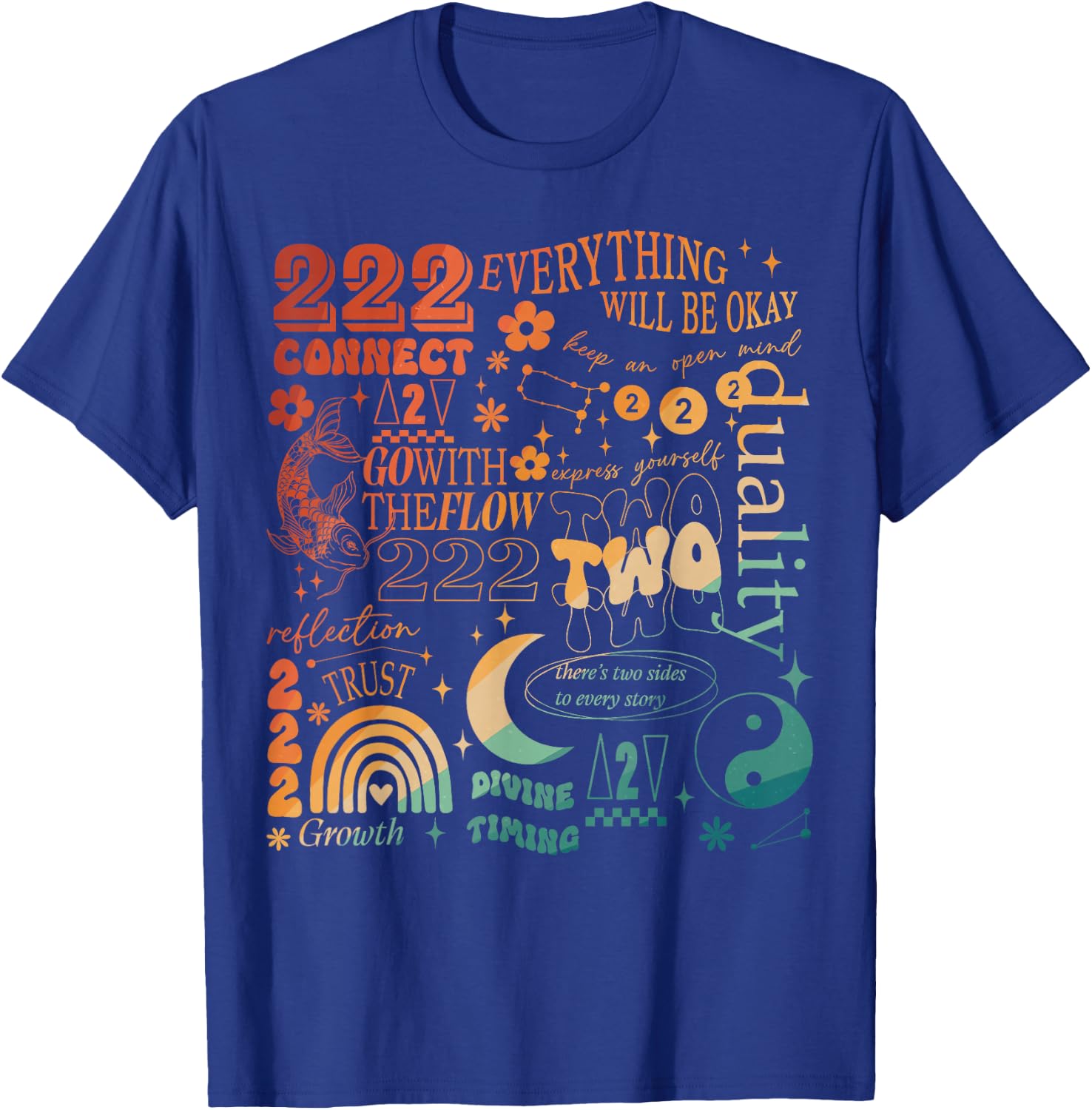 222 Numerology Spiritual Personal Number 222 Angel Number T-Shirt - T-Shirt | Royal