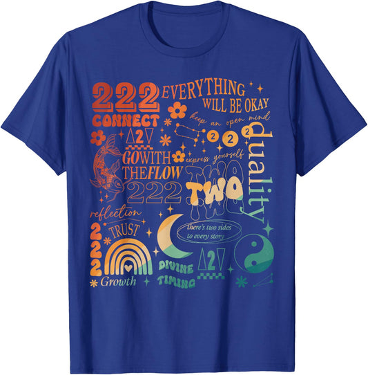 222 Numerology Spiritual Personal Number 222 Angel Number T-Shirt - T-Shirt | Royal