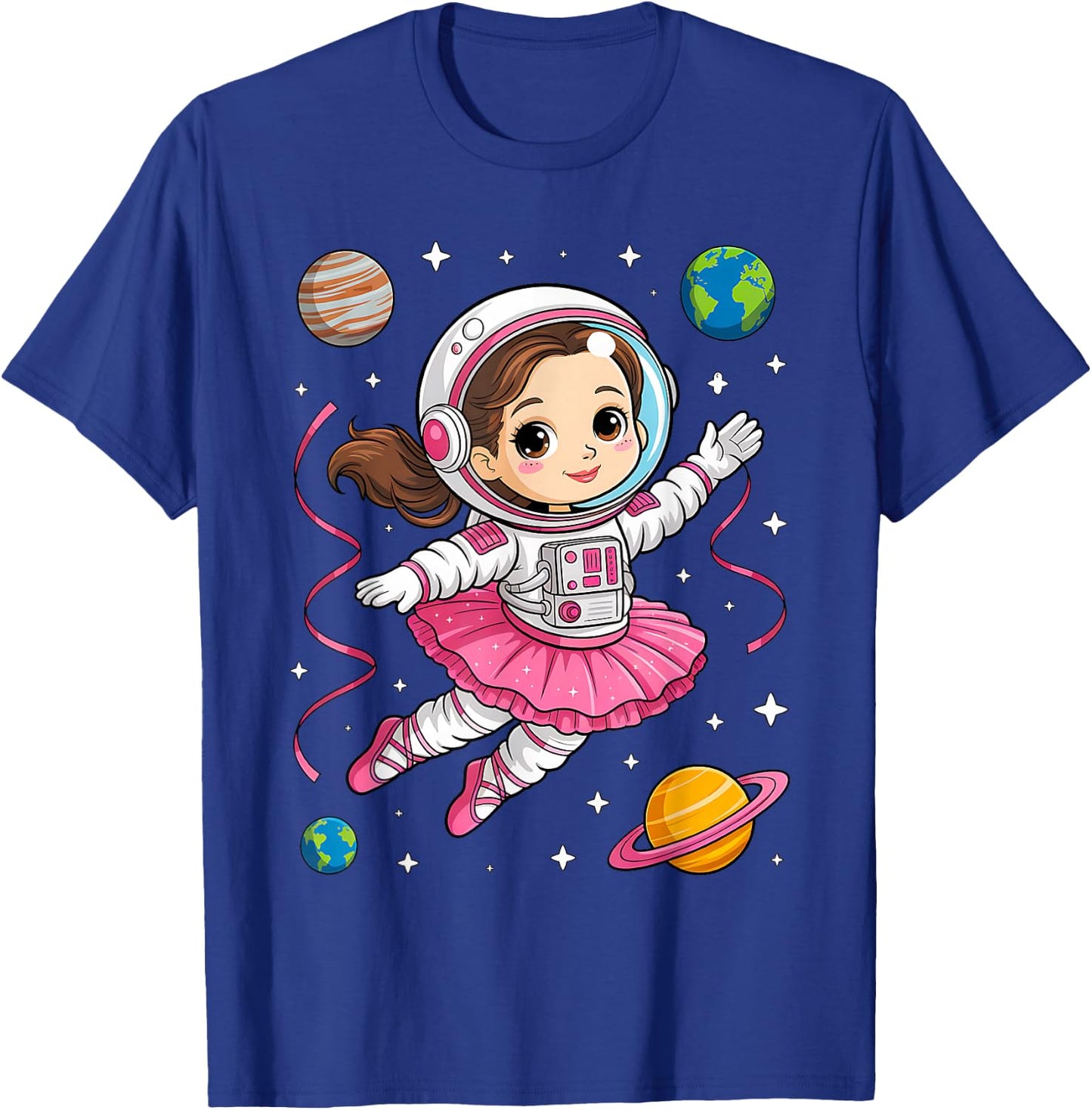 Ballerina Girl Space Astronaut T-Shirt - T-Shirt | Royal
