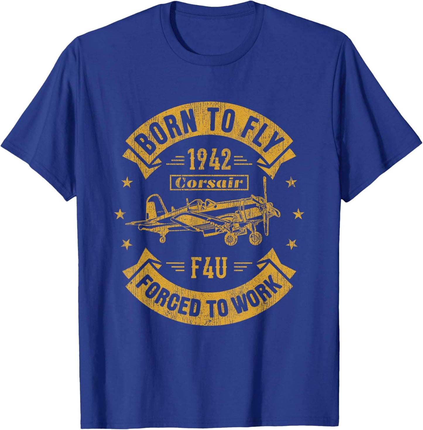 Corsair F4U WW2 Plane Aircraft Aviation Airplane Gift T-Shirt - T-Shirt | Royal