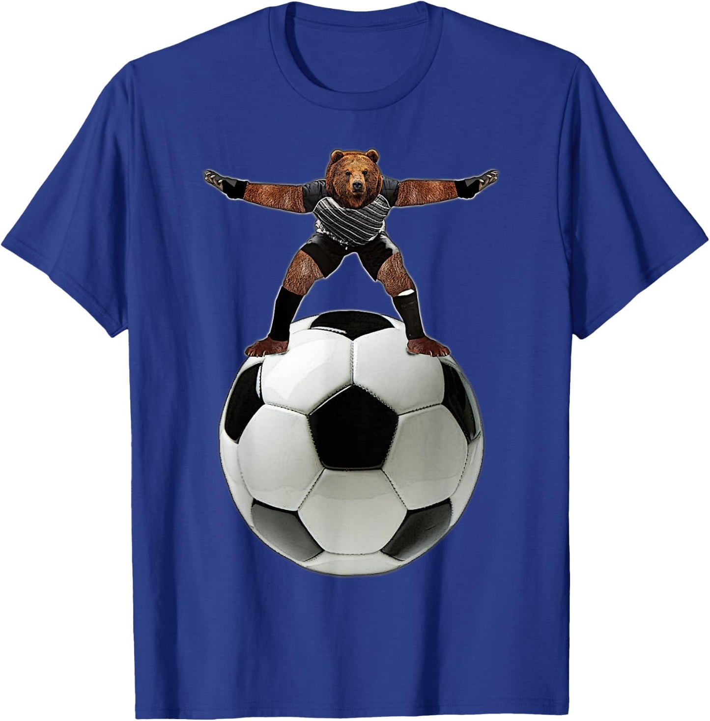 Bear Goalie On Soccer Ball - by Behrbones T-Shirt - T-Shirt | Royal