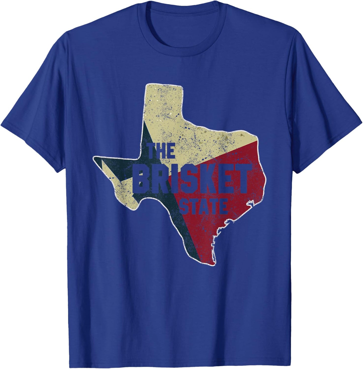 The Brisket State Texas Flag Funny Grilling Dad Joke T-Shirt - T-Shirt | Royal