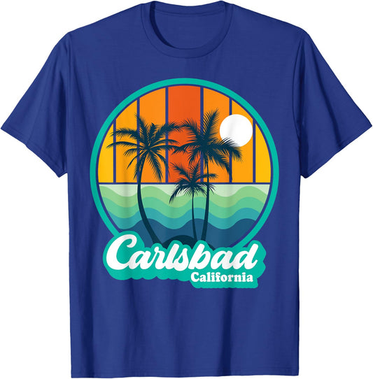 Vintage Carlsbad California Summer Vacation Beach Souvenirs T-Shirt - T-Shirt | Royal