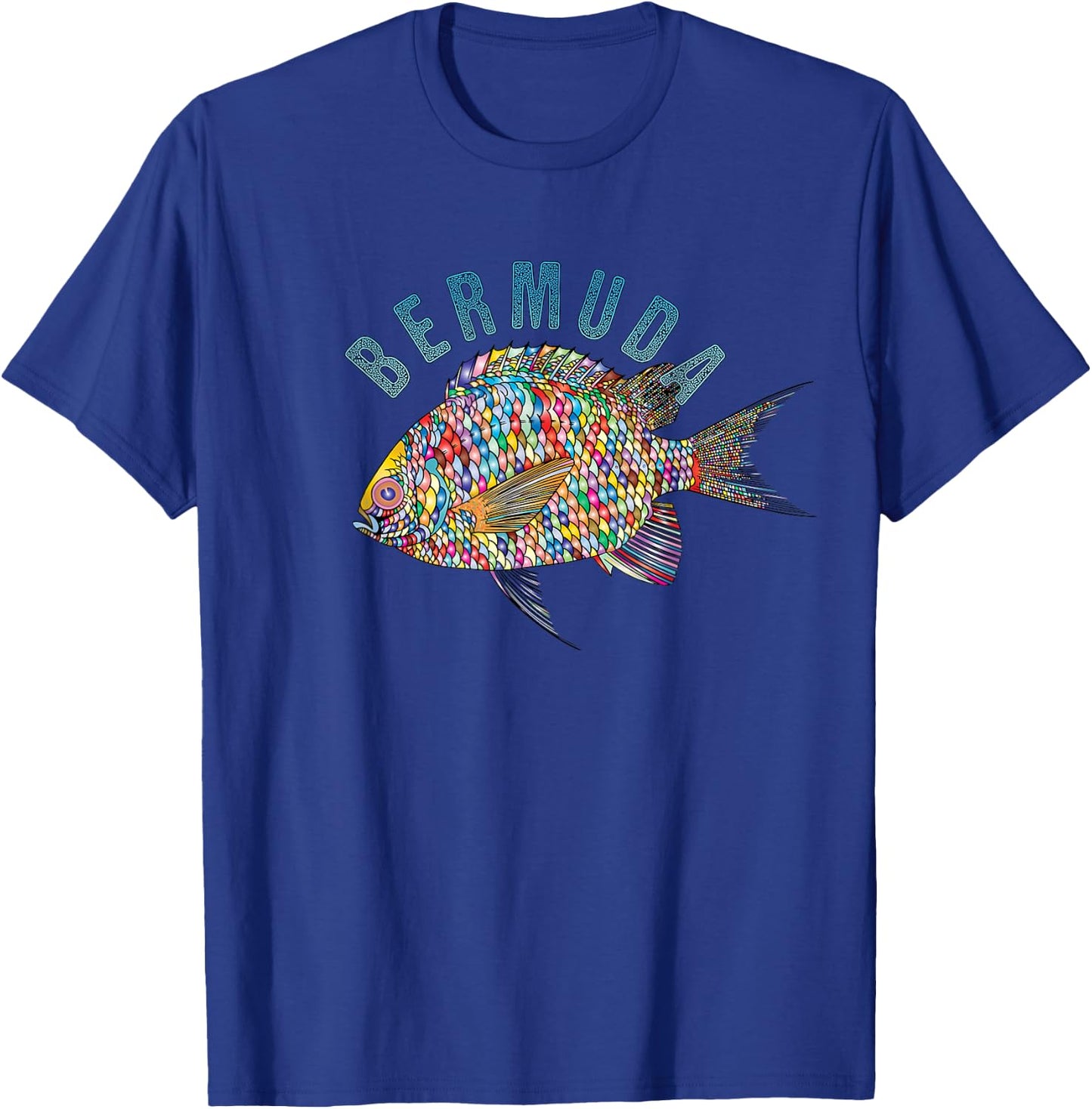 Bermuda Beach Design / Souvenir Illustration T-Shirt - T-Shirt | Royal
