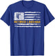 Vintage USA Flag Retired Electric Cable Lineman Retirement T-Shirt - T-Shirt | Royal