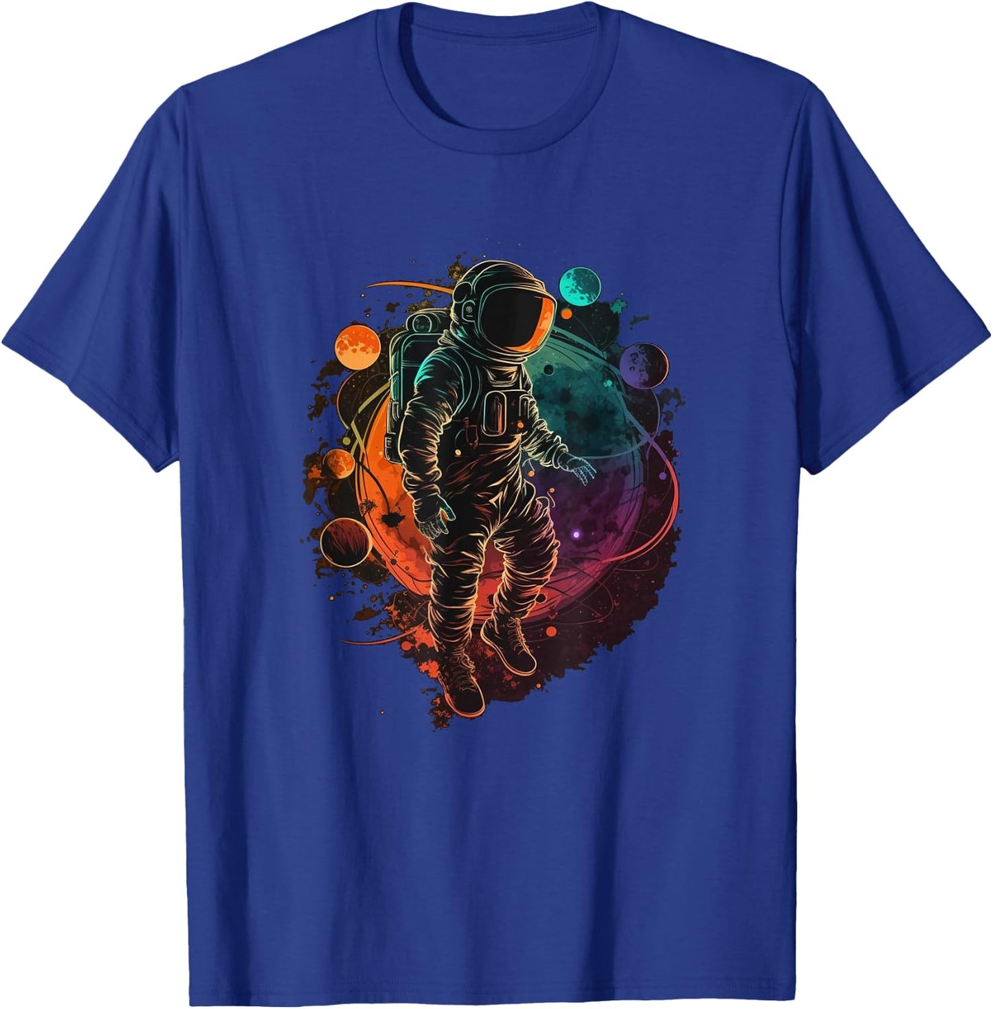 Astronaut Spaceman Universe Planets Galaxy T-Shirt - T-Shirt | Royal