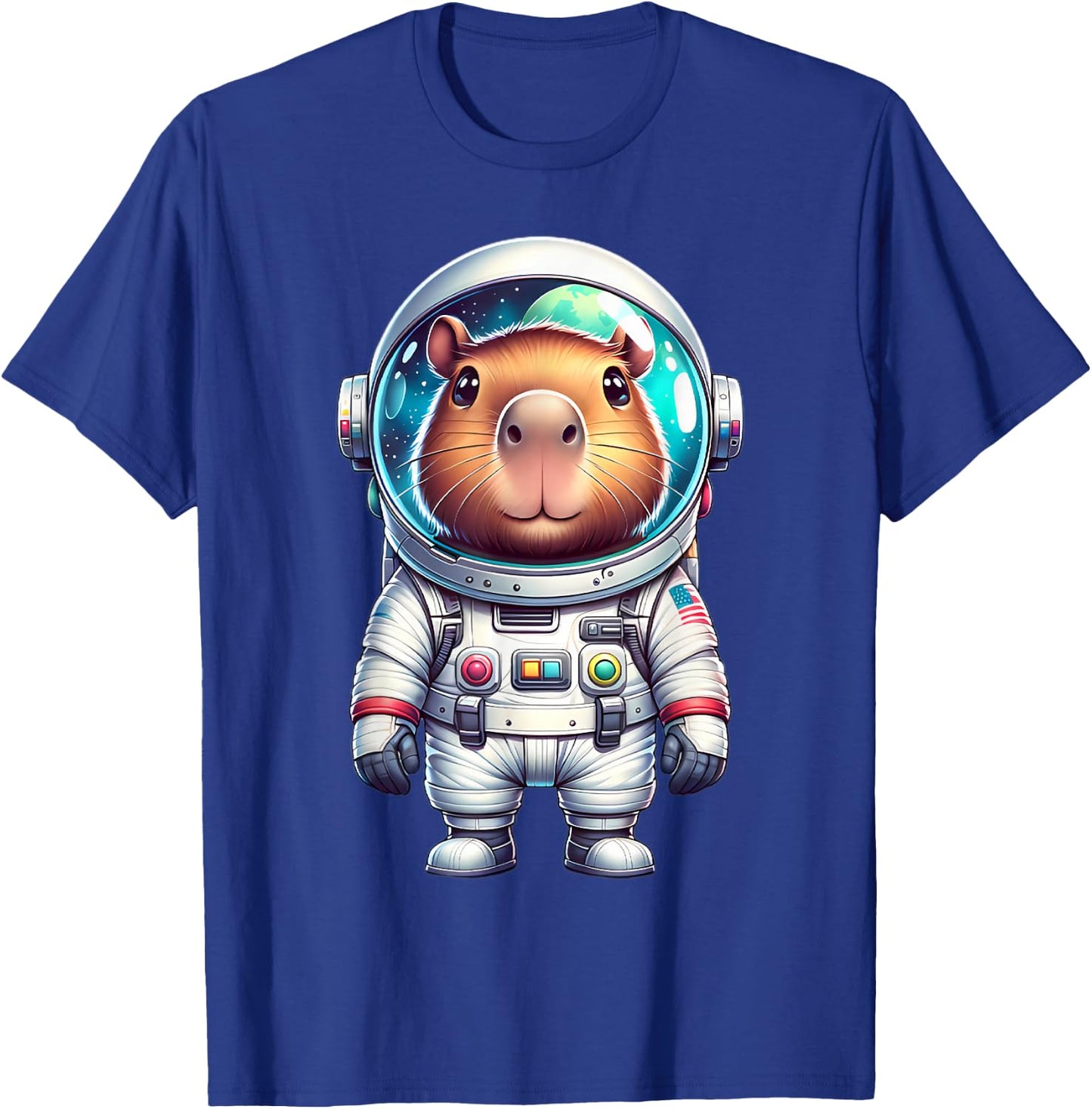 Cute Capybara Astronaut Helmet Space Men Women Kids T-Shirt - T-Shirt | Royal
