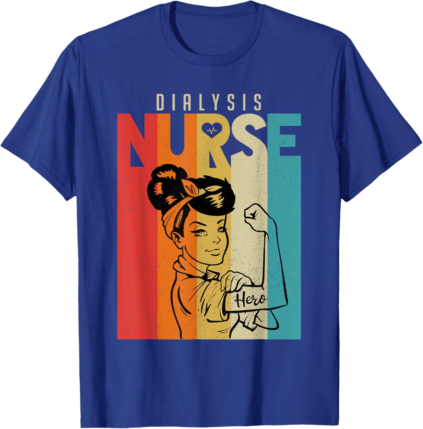 Vintage Rosie The Riveter Dialysis Nurse T-Shirt - T-Shirt | Royal