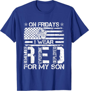 Proud Army National Guard Mom On Fridays I We Wear Red T-Shirt - T-Shirt | Royal