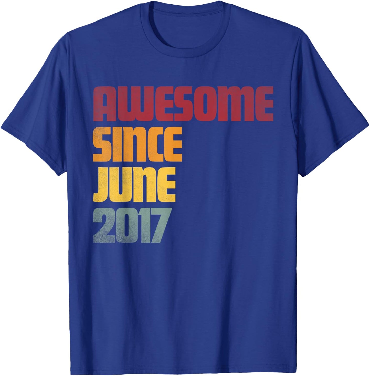 Awesome Since June 2017 9th Birthday - Vintage T-Shirt - T-Shirt | Royal