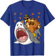Thanksgiving Turkey Riding Shark Funny Toddler Boys Kids T-Shirt - T-Shirt | Royal
