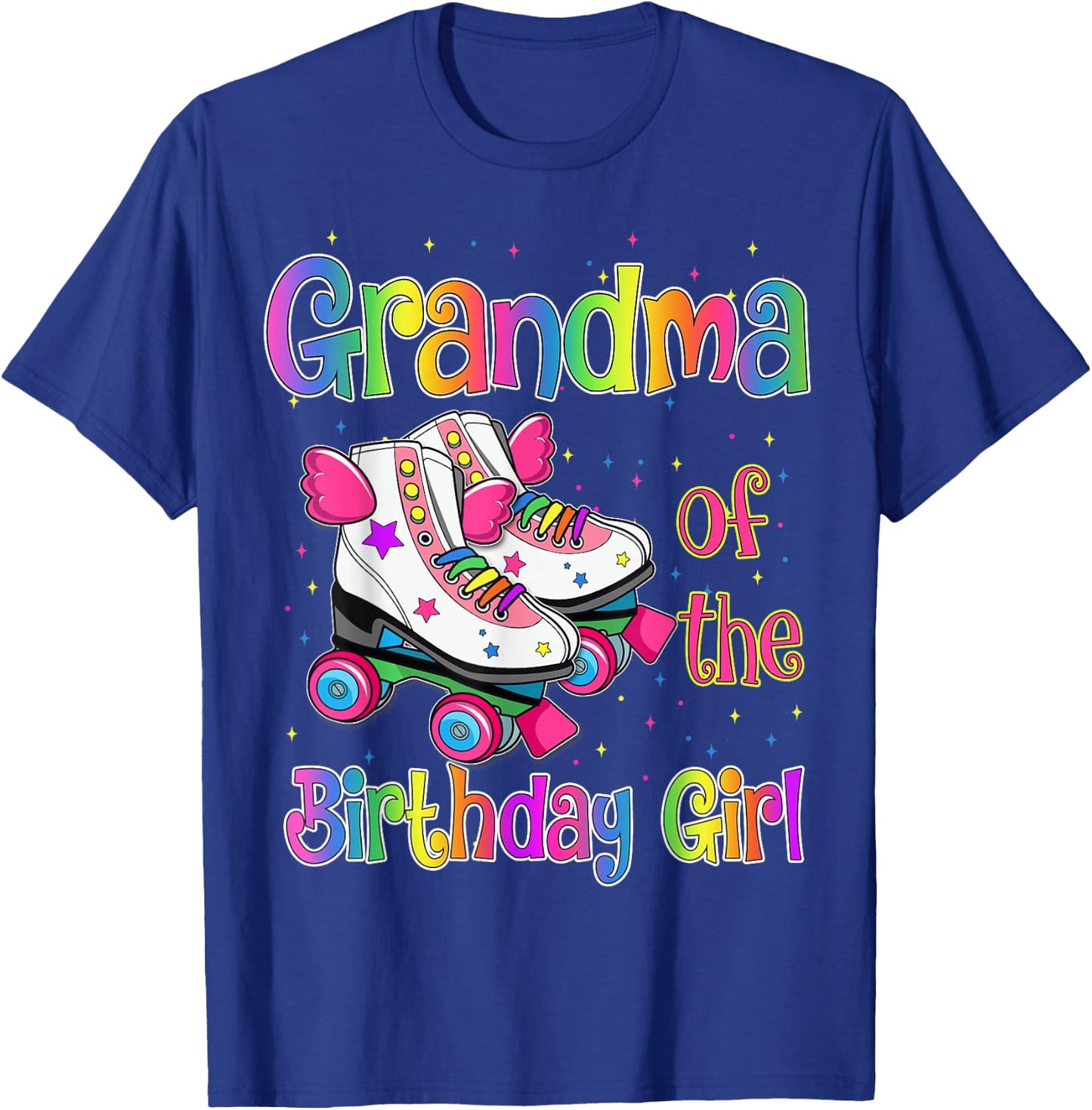 Grandma Birthday Rolling Skate Birthday Family Party T-Shirt - T-Shirt | Royal