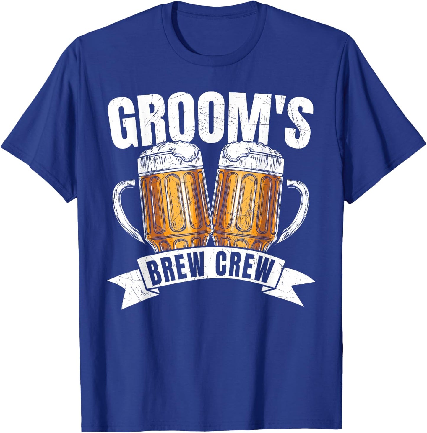 Groom's Brew Crew Funny Group Beer Drinking Team T-Shirt - T-Shirt | Royal