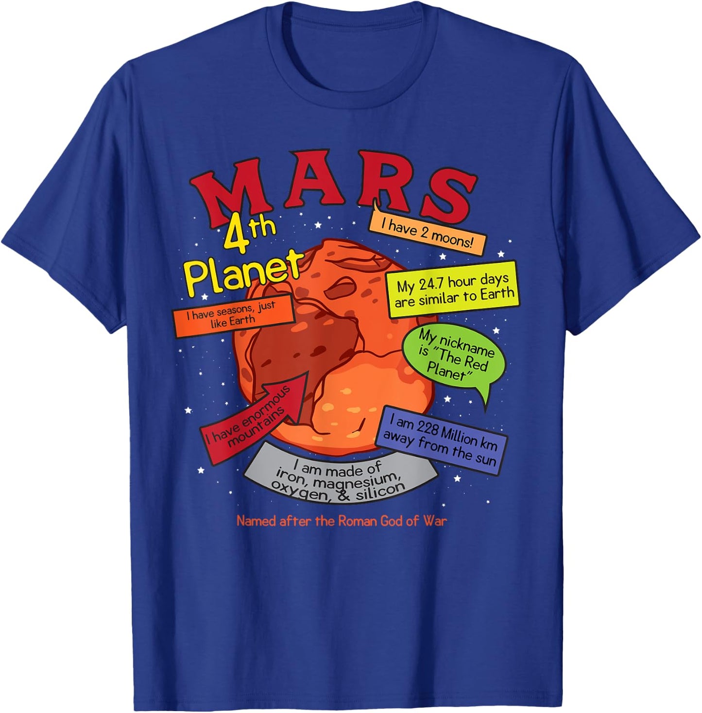 Teaching, learning, about space - Mars, planets, gift T-Shirt - T-Shirt | Royal