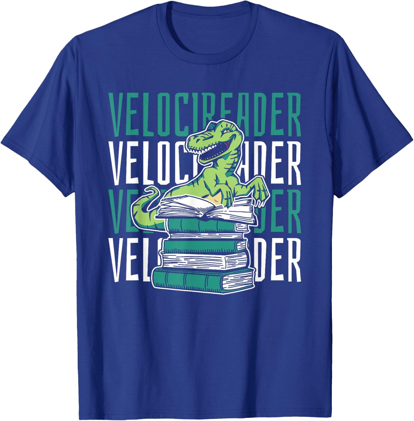 Velocireader Novel - Writer Bookworm Books Dinosaur Reading T-Shirt - T-Shirt | Royal