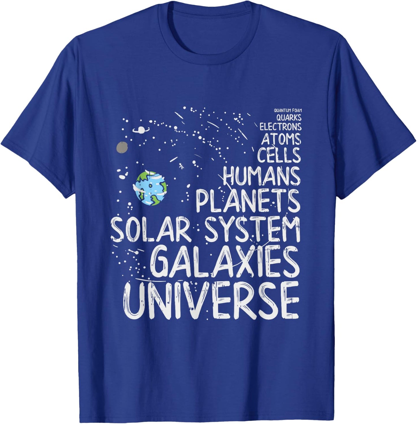 Atoms Astrophysics Quantum Foam Quarks Electrons Astrophysicist - Black - -Adults - Small - Short Sleeve - Classic Fit - Modern - Space - Casual - All Seasons - 1 Count T-Shirt - T-Shirt | Royal