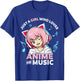 Just A Girl Who Loves Anime and Music Women Anime Teen Girls T-Shirt - T-Shirt | Royal